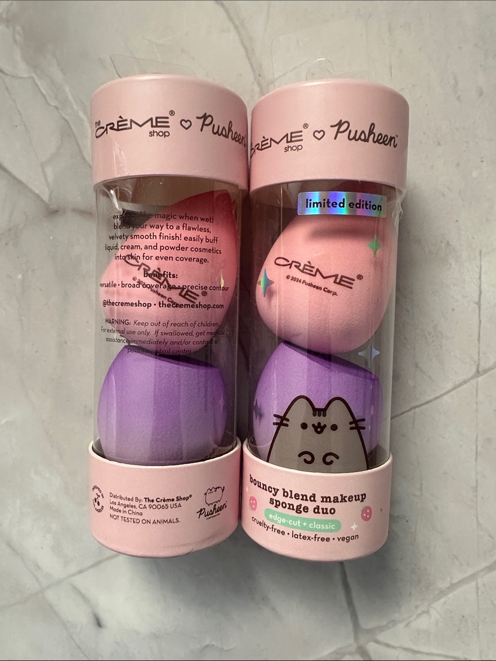 The Crème Shop Pusheen Bouncy Blend Makeup Sponge Duo - Pink & Purple